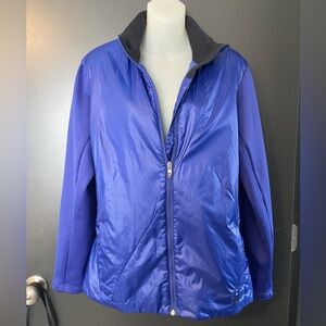 Spyder Women's Blue Jacket with black collar size 16/48